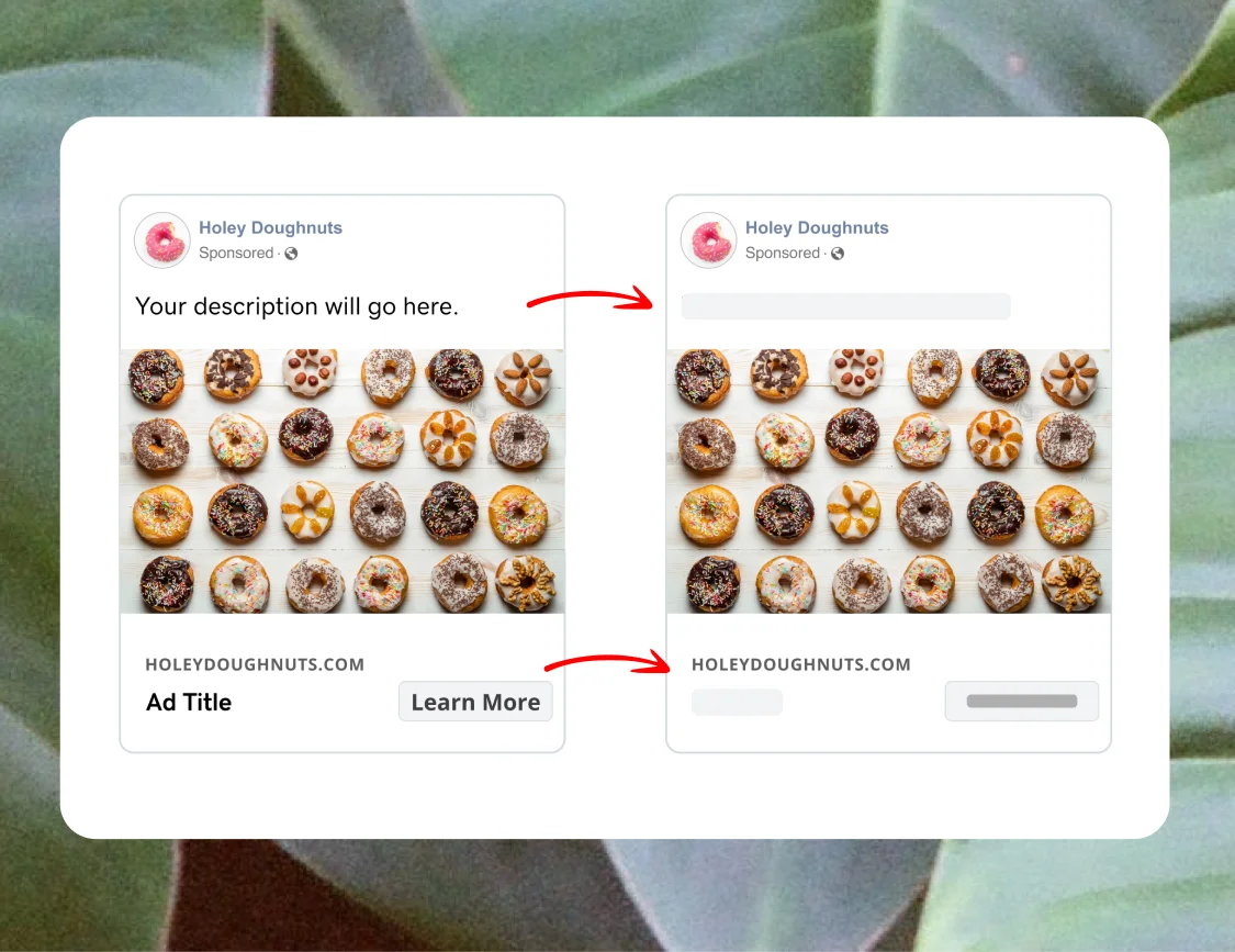 Redesigned ad preview with skeleton UI helping users focus on image selection
